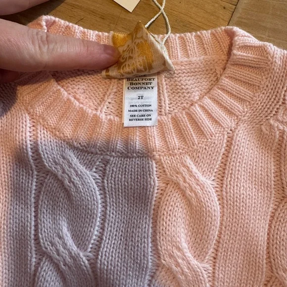 The Beaufort Bonnet Company Light Pink Cable Knit Sweater - Picture 2 of 2